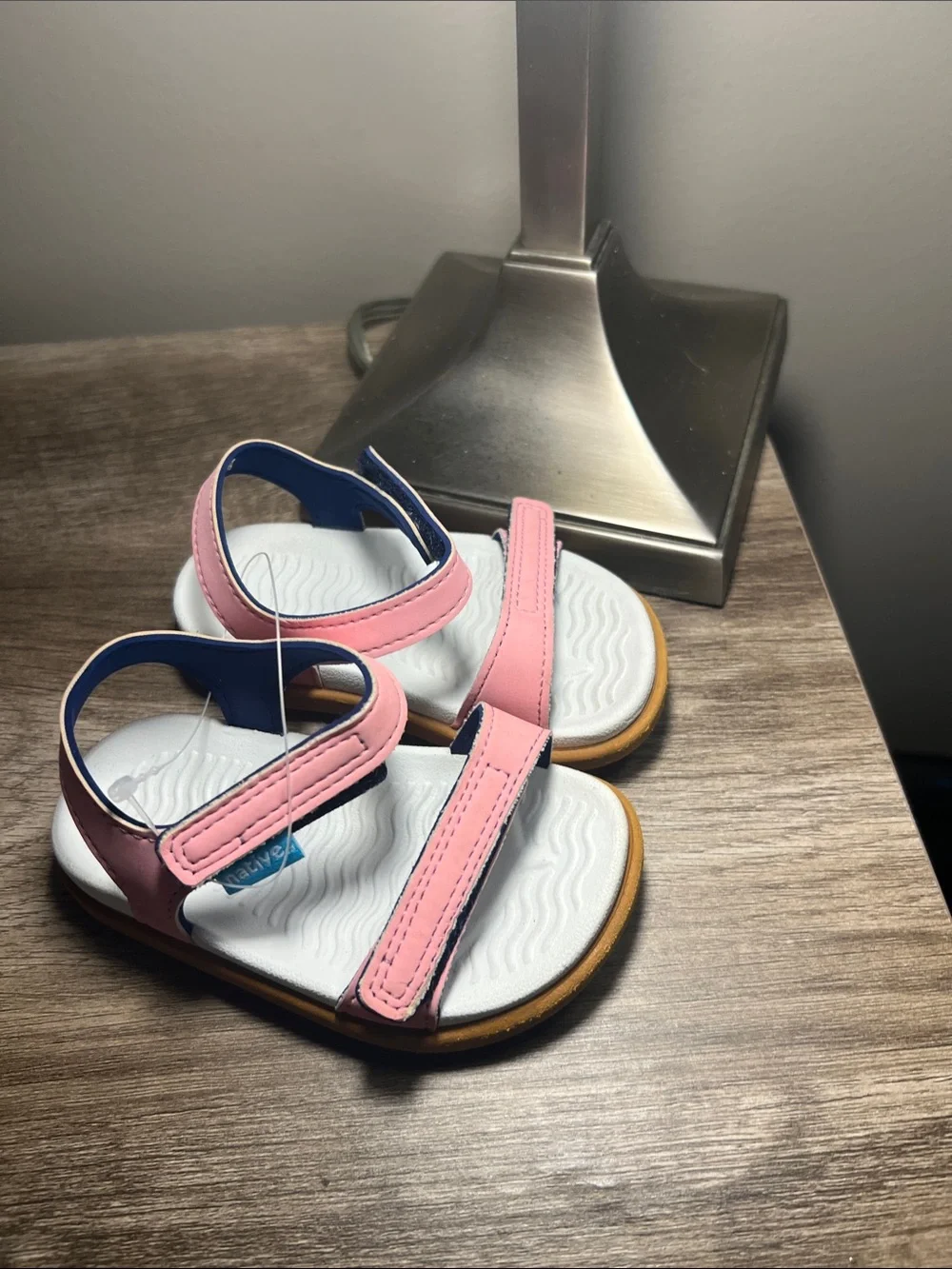 Native Kids Pink and Navy Eva Strap Sandals stock (19)